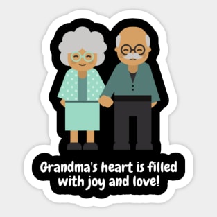 Grandma's heart is filled with joy and love! Sticker